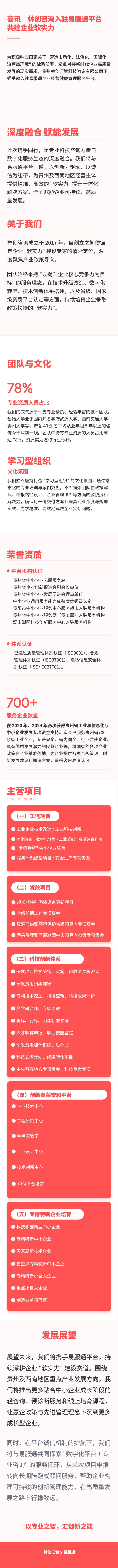 喜讯｜林创咨询入驻易服通平台，共建企业软实力